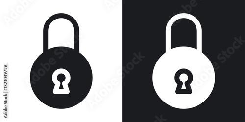 Lock icons set in flat filled style.