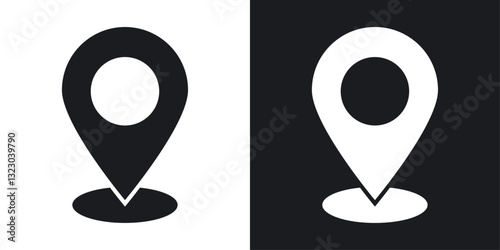 Marker icons set in flat filled style.