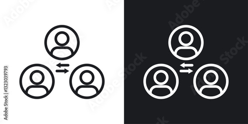 Mediator icons set in flat filled style.