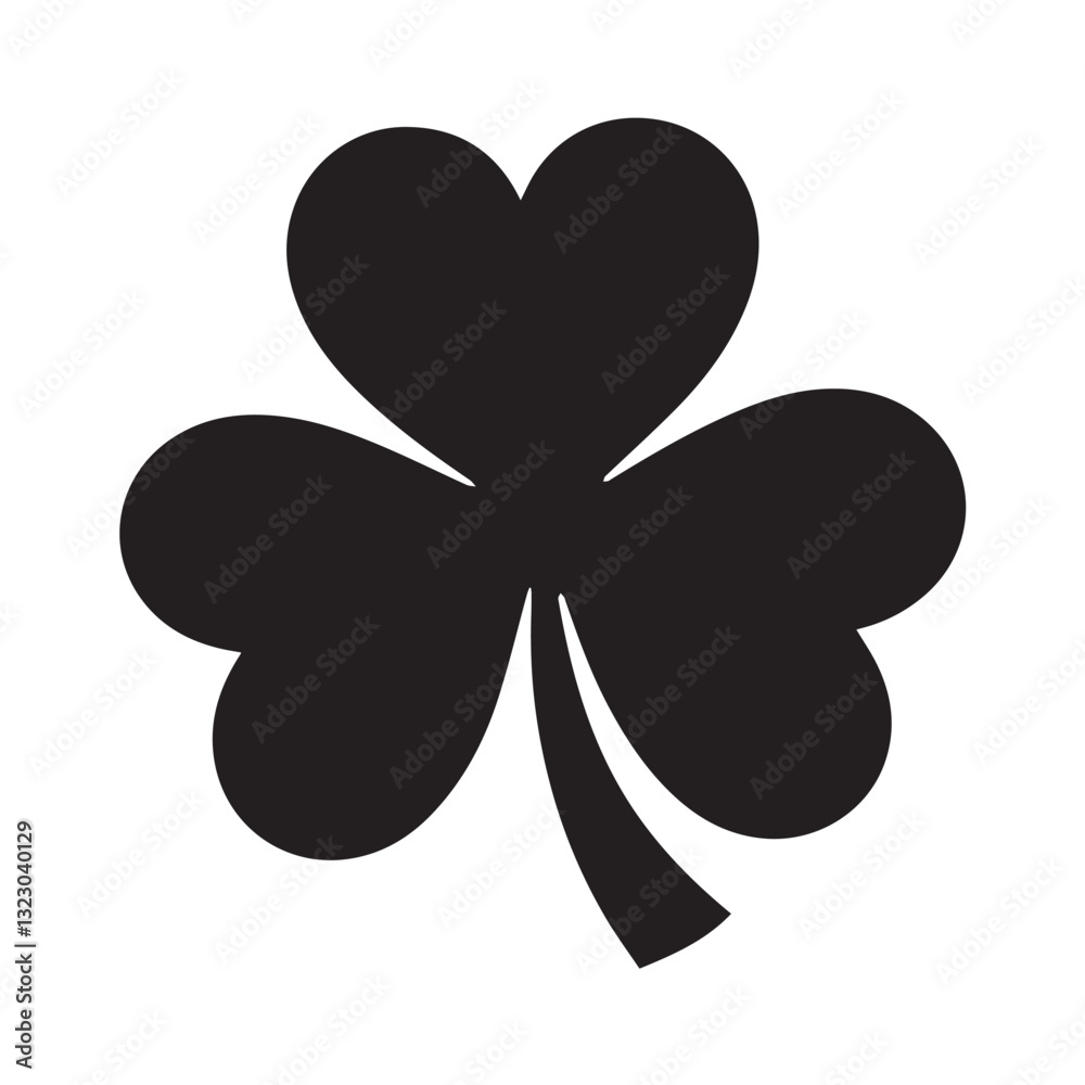 Classic Shamrock Silhouette for St. Patrick’s Day and Luck-Themed Designs Classic Shamrock Silhouette for St. Patrick’s Day and Luck-Themed Designs