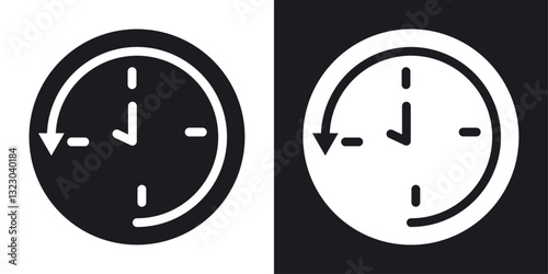 Past time icons set in flat filled style.