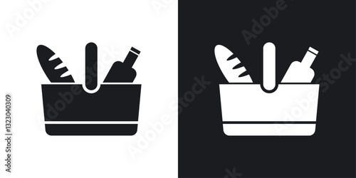 Picnic icons set in flat filled style.