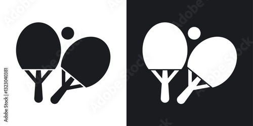 Ping pong icons set in flat filled style.