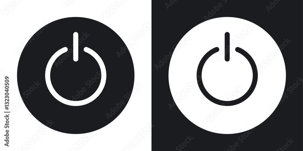 Power icons set in flat filled style. Power icons set in flat filled style.