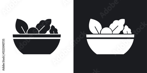 Salad icons set in flat filled style.