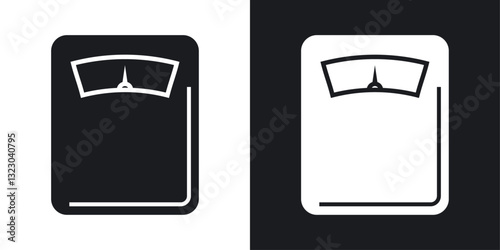 Scale icons set in flat filled style.
