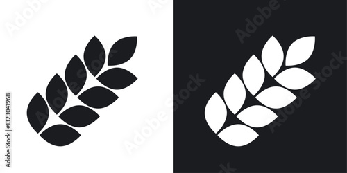 Wheat icons set in flat filled style.