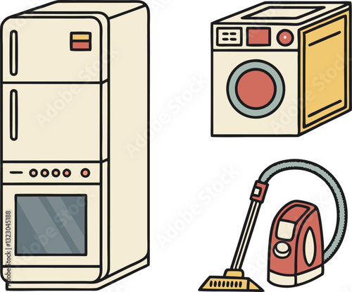 vector illustration of household appliances