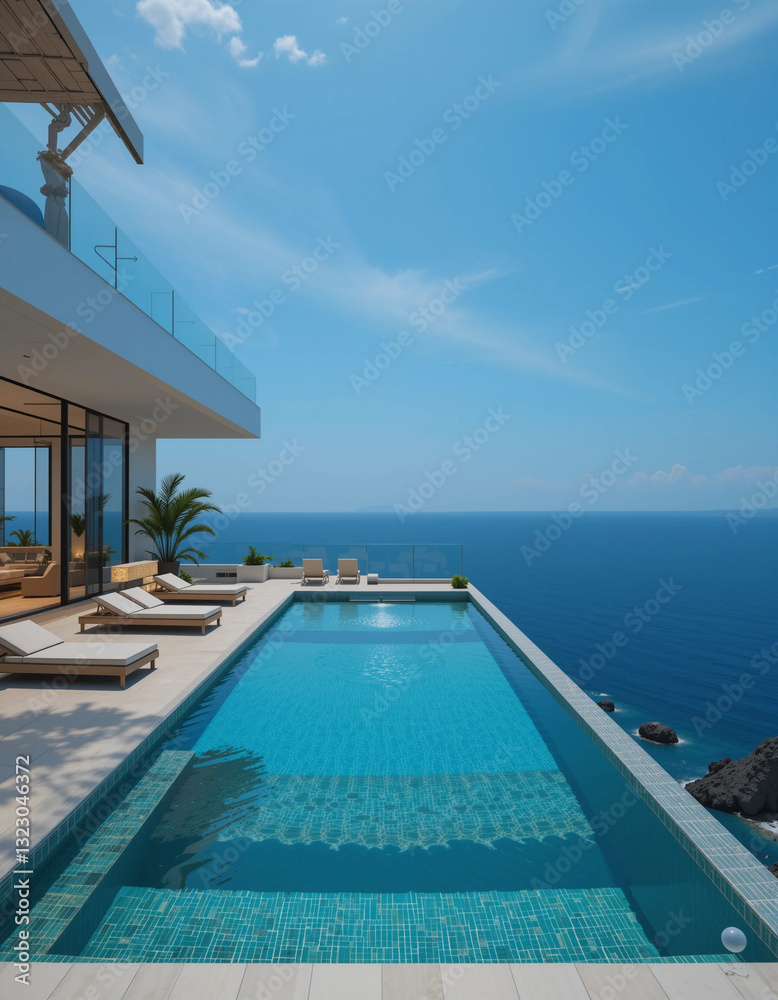 Fototapeta premium Skyline Luxury – Stunning Penthouse Illustrations with Breathtaking Panoramic Views
