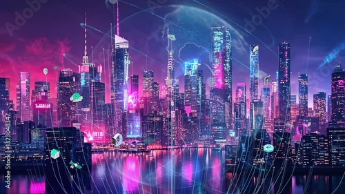 Wallpaper Mural Artificial Intelligence Quantum Computer Technology Concept. Torontodigital.ca