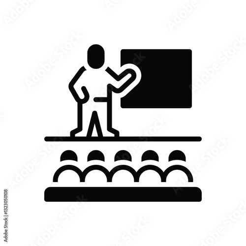 Black solid  icon for mentorship