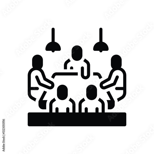 Black solid  icon for meeting