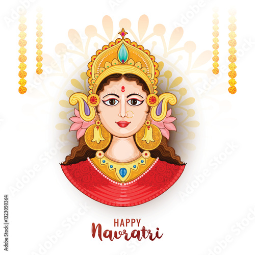 Happy navratri indian religious festival celebration card background