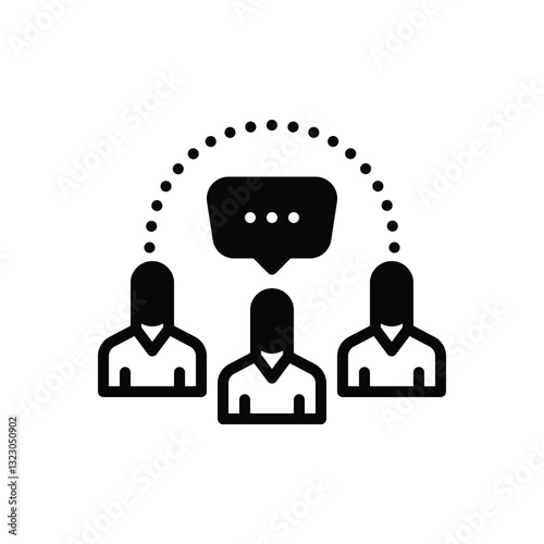 Black solid  icon for socializing