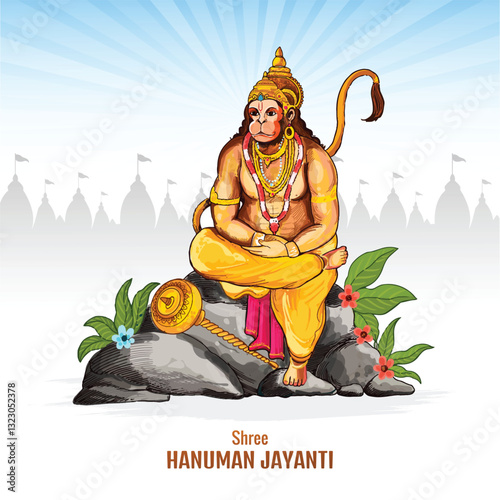 Shree hanuman jayanti celebrates holiday card background