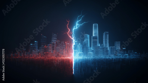 Divided Cityscape: A stunni...