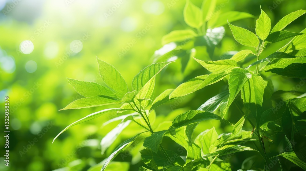 leaves green background summer