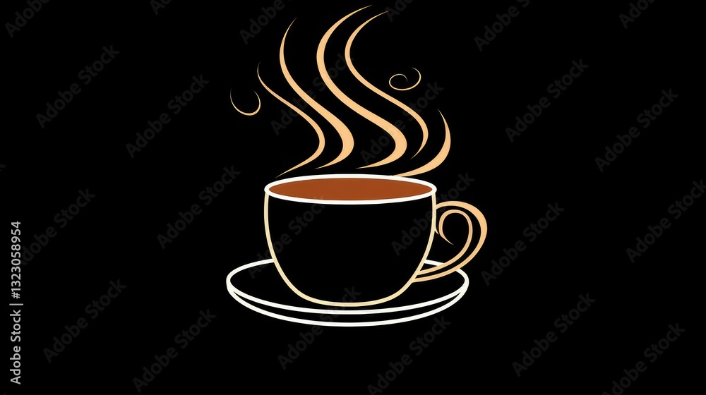 Obraz premium cappuccino coffee outline