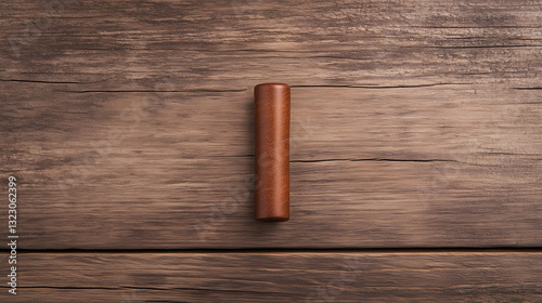 Brown Lipstick on Wooden Ta...