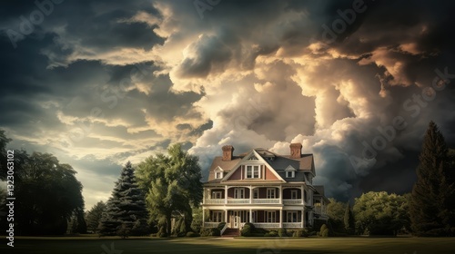 lighting house clouds