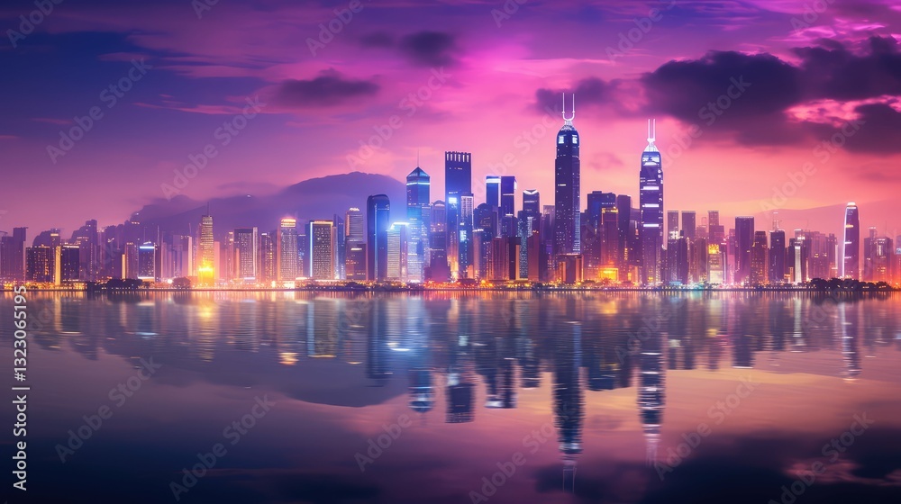 Fototapeta premium illuminated yellow purple gradient