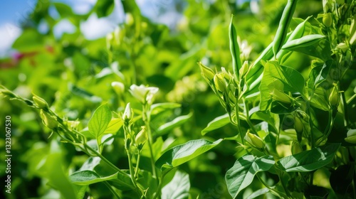 vibrant green bean plants