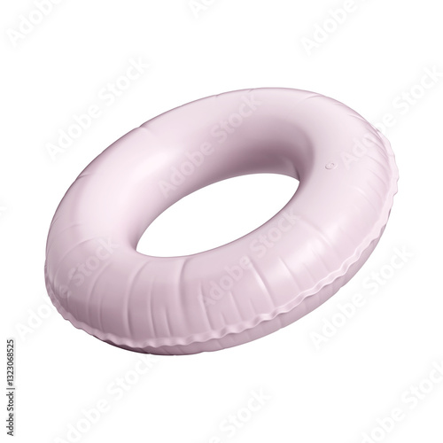 Pink inflatable swimming pool ring, isolated on a white background. Inflatable circle. 3d render. isolated pink inflatable round on white background. An isolated pink float