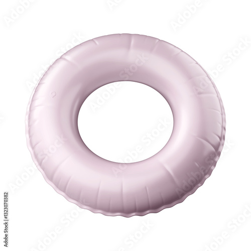 Pink inflatable swimming pool ring, isolated on a white background. Inflatable circle. 3d render. isolated pink inflatable round on white background. An isolated pink float