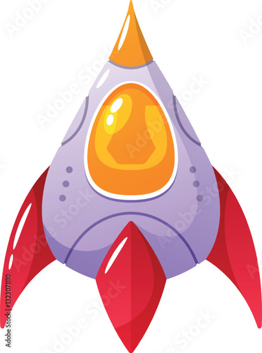 Cartoon alien spaceship game rocket