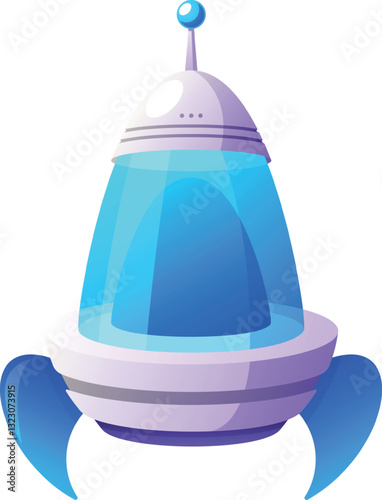 Fantasy spaceship GUI element vector illustration