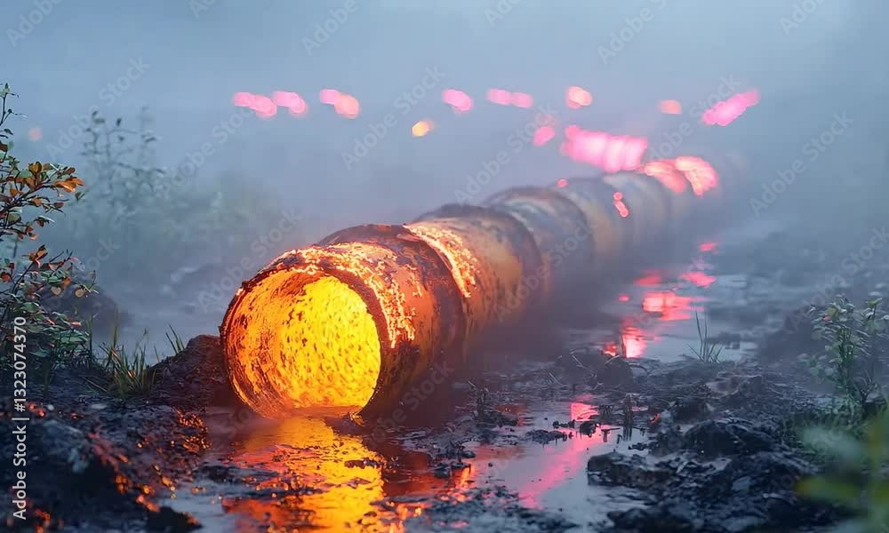 Decompose Pipe Glowing Methane Gas Pipes Installed in Landfill Harnessing Energy from ...