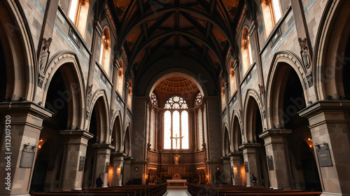 ancient church interior solemn and grand