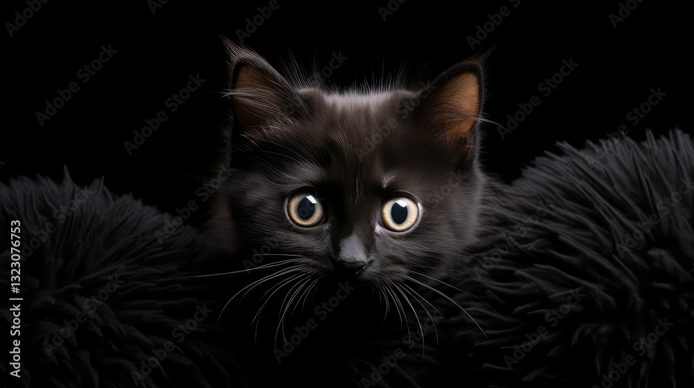 Obraz premium eyes cat black background
