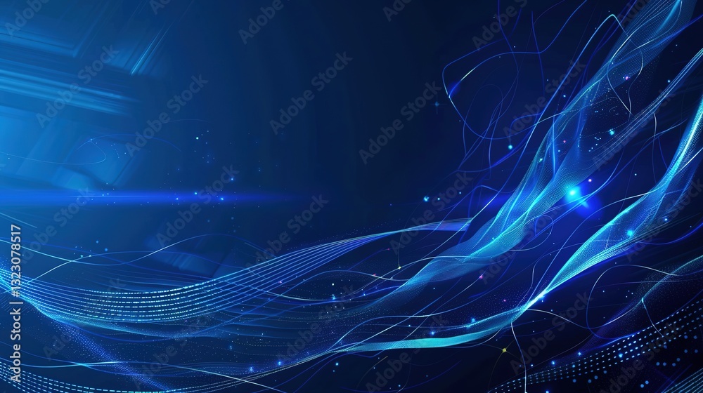custom made wallpaper toronto digitalStriking blue technology-themed dynamic abstract lines form the main visual background design, creating an energetic and modern atmosphere. The fluid and vibrant lines give a sense of motion and innov