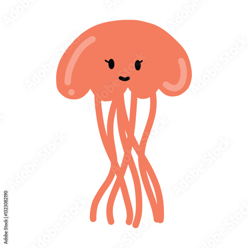 Jellyfish Illustration Icon Single