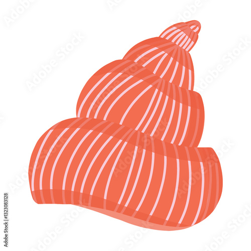 Pink Seashell Illustration Icon Single