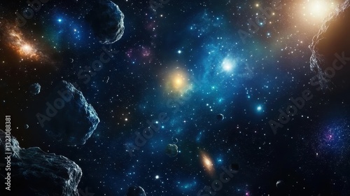 Celestial Bodies and Nebulae in Deep Space
