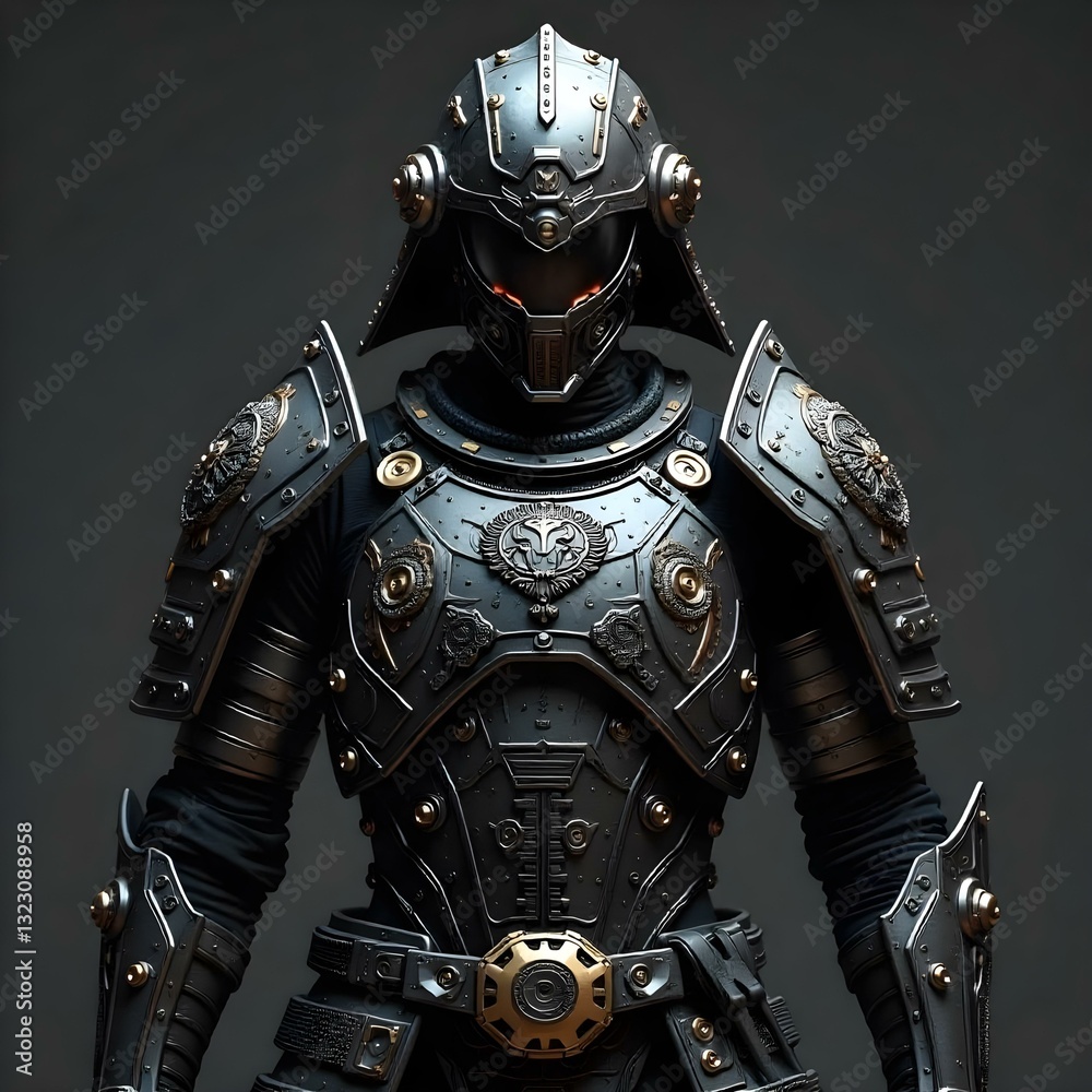 Fototapeta premium knight on black background