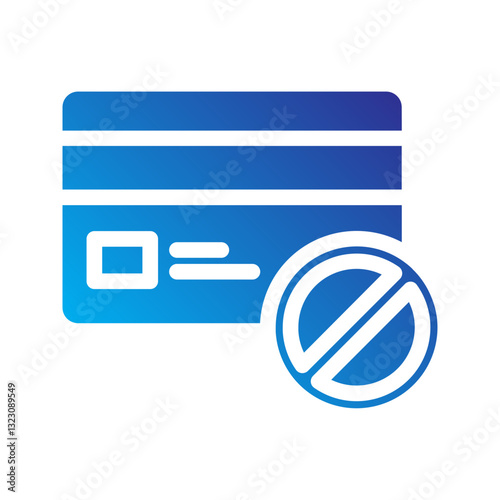    credit  card  decd  finance  transaction  banking  payment  refusal  bank  money  rejected Solid gradient icon