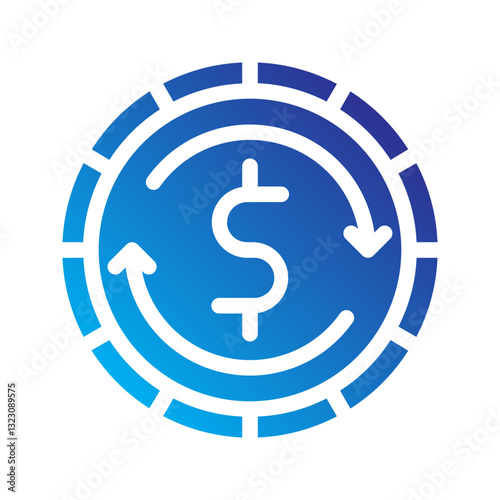    coin  exchange  swap  finance  money  cryptocurrency  trade  value  digital  banking Solid gradient icon