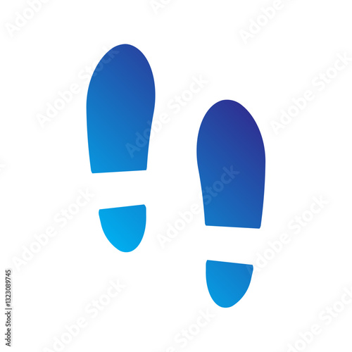    footprint  shoe  track  identity  investigation  trail  crime  mark  path  evidence Solid gradient icon