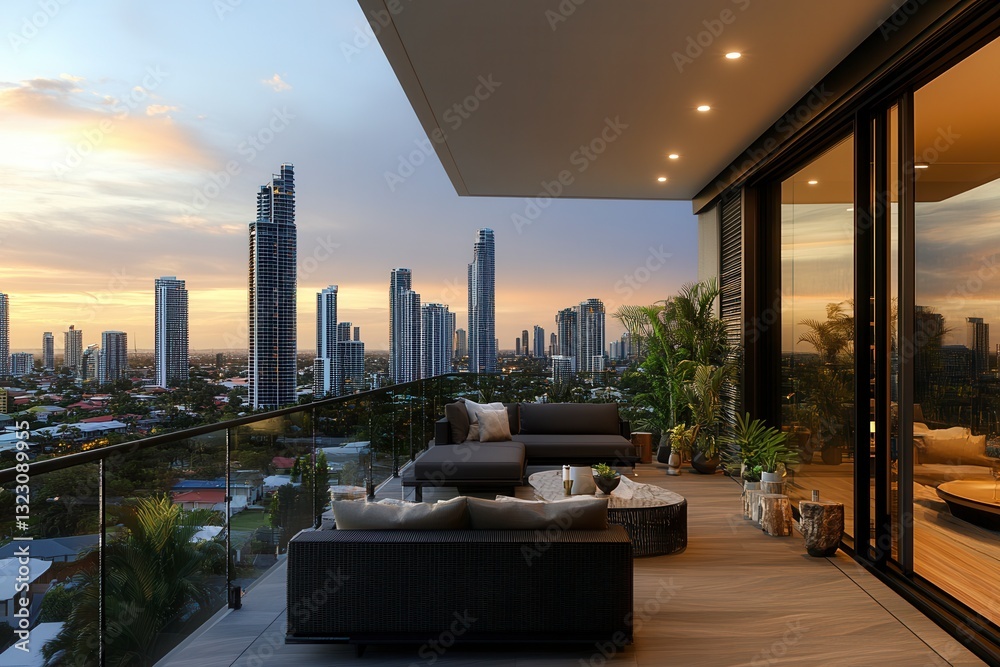 Fototapeta premium sunset in the city