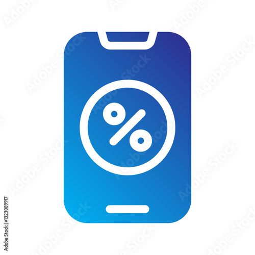    percentage  smartphone  mobile  discount  finance  sale  on  analytics  deal  commerce Solid gradient icon