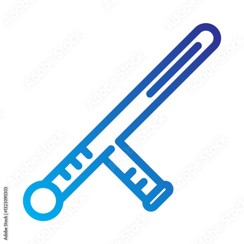    baton  security  guard  police  enforcement  defense  safety  control  riot  protection Line Gradient icon