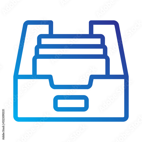   box  file  storage  archive  office  document  organization  safe  paperwork  records Line Gradient icon