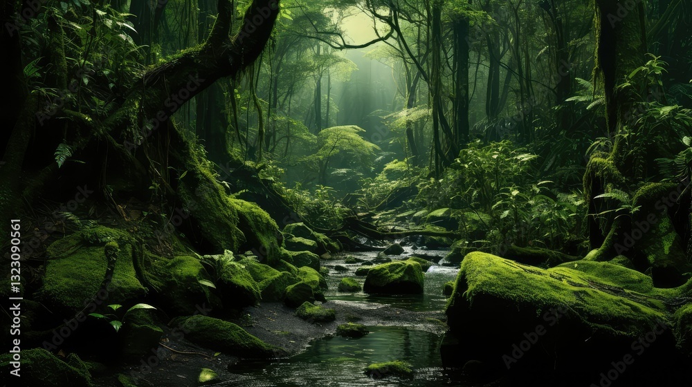 Fototapeta premium soil green and black jungle background