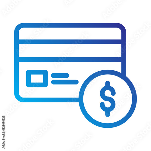    credit  card  dollar  payment  finance  money  banking  transaction  purchase  loan  balance Line Gradient icon