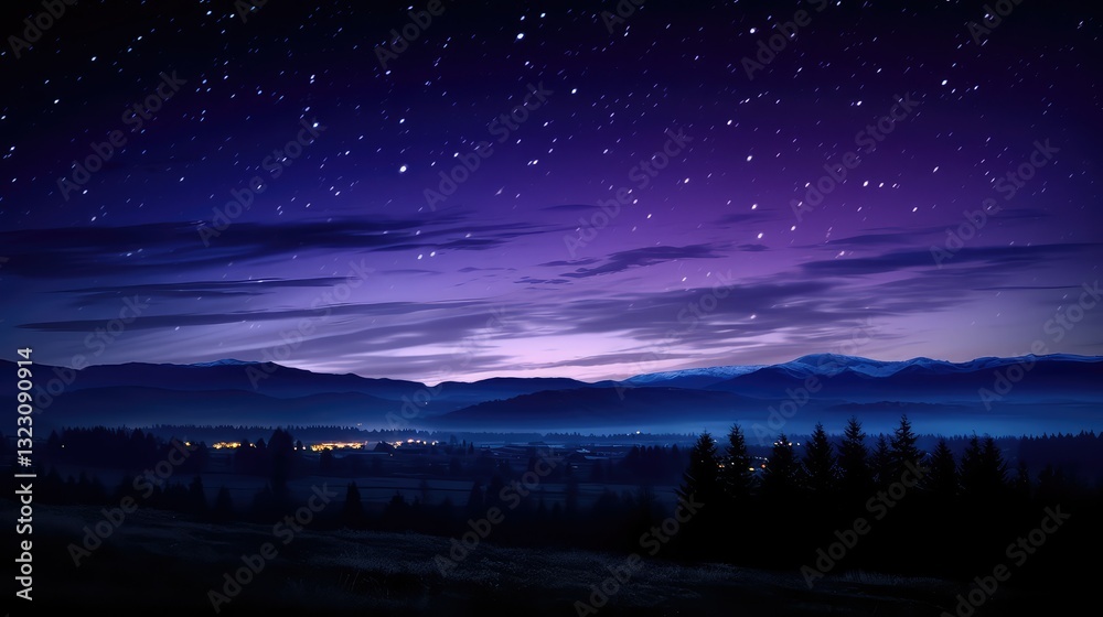 Naklejka premium hues purple night sky