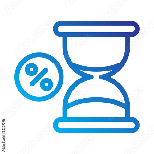    hourglass  percentage  time  finance  dead  clock  countdown  wait  delay  future Line Gradient icon