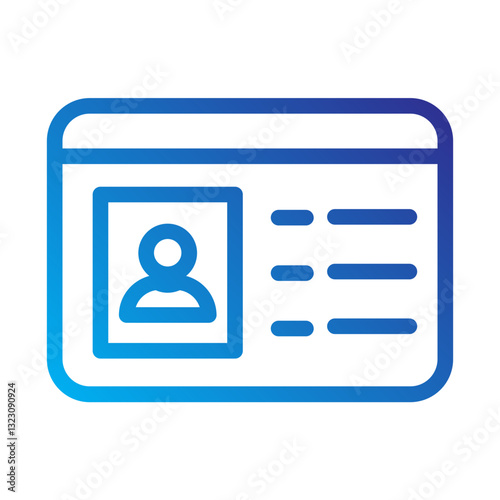    ID  card  identity  badge  verification  official  personal  access  name  document  legal Line Gradient icon